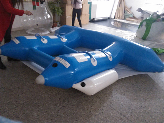 중국 녹색 파랑 0.9mm PVC 수중 스포츠 바나나 보트 4m * 3m/3m*2.3 M 협력 업체
