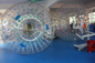 투명한 파란 손잡이 PVC 팽창식 Zorb 공, 3m x 2m Dia 거대한 햄스터 공 협력 업체