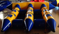 Customed 파열 수영장 장난감을 위한 6마리의 Seaters 팽창식 바나나 보트 비행거리 물고기 협력 업체